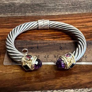 $3950 Authentic DAVID YURMAN 10mm Renaissance Bracelet Cuff - LARGE Wrist Size